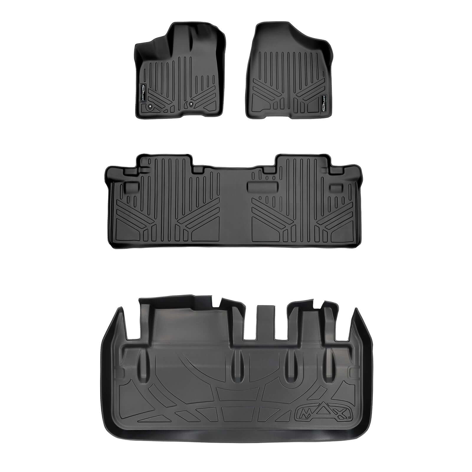 SMARTLINER Custom Fit Floor Liners For 2011-2012 Toyota Sienna (8 Passenger Model) Smartliner USA