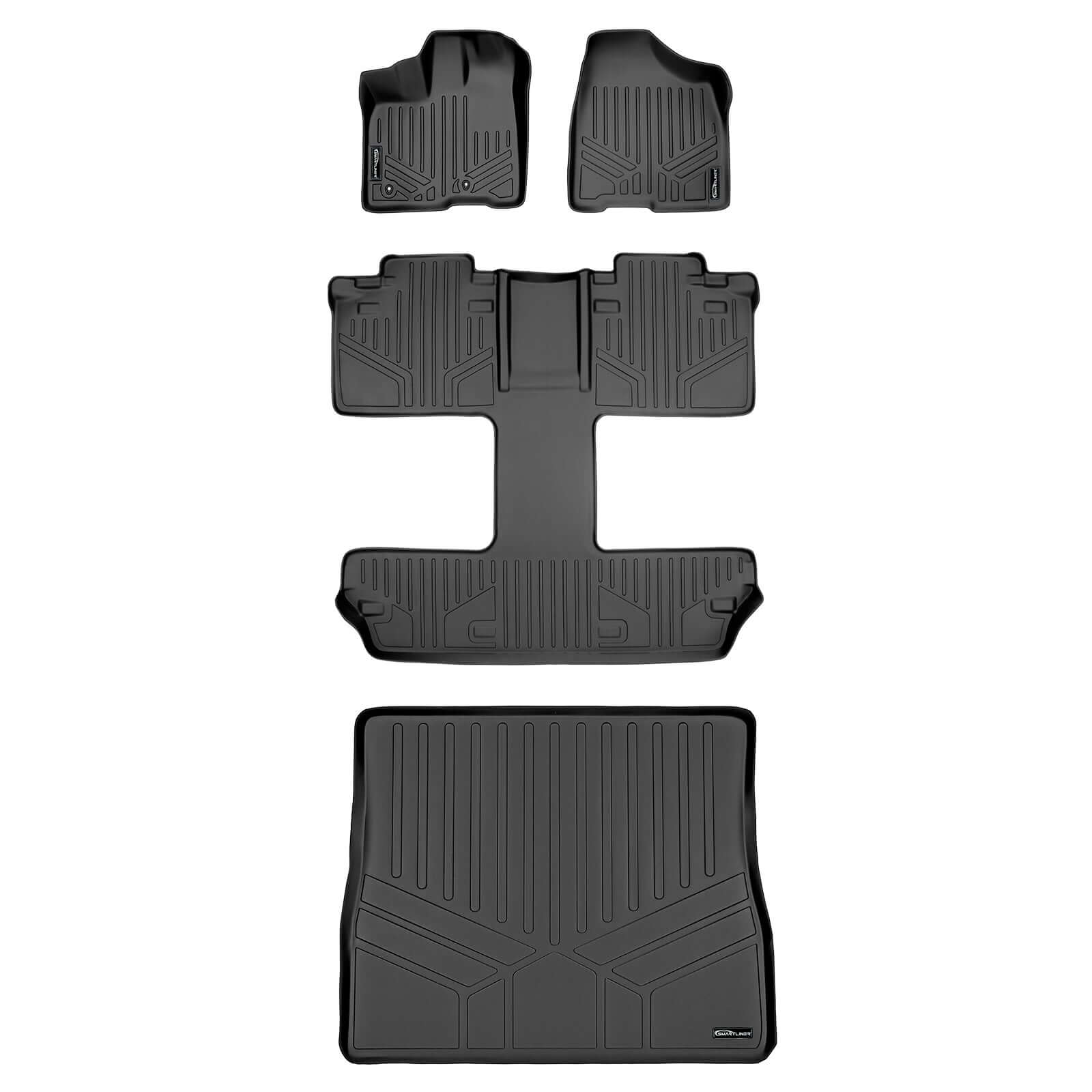 Smart Trim™ Custom Fit Floor Liners For 2011 2012 Toyota Sienna 7 Passenger Model Smartliner USA
