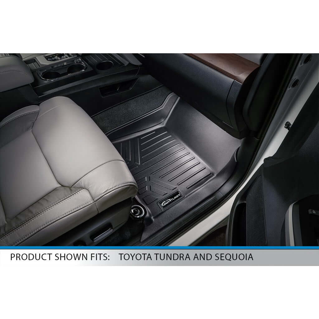 SMARTLINER Custom Fit Floor Liners For 2007-2021 Toyota Tundra CrewMax Cab (with Coverage Under 2nd Row Seat) Smartliner USA