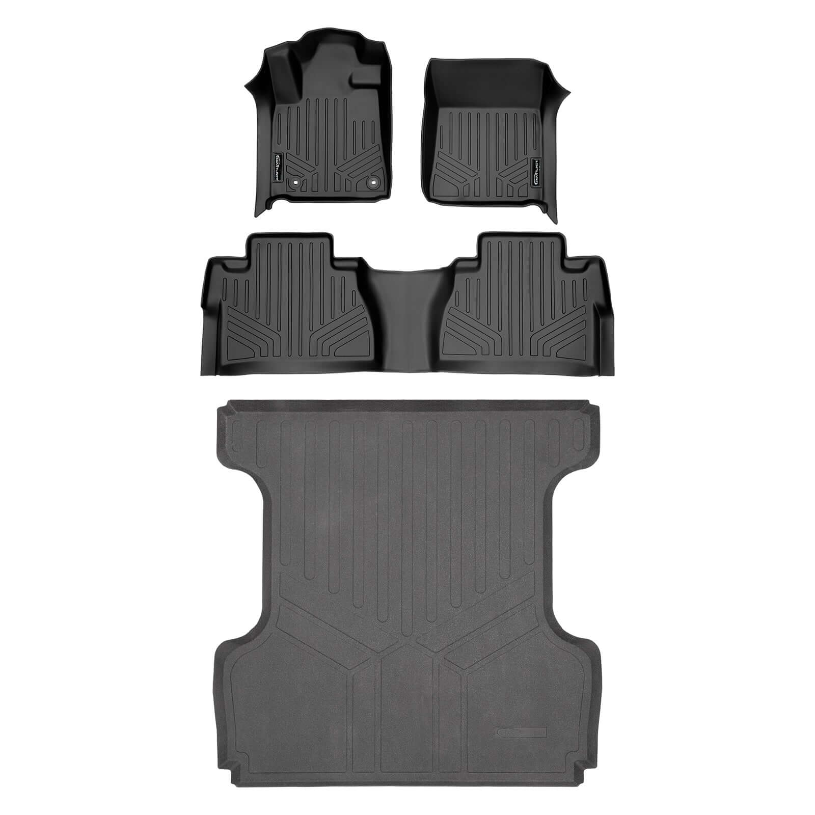 SMARTLINER Custom Fit Floor Liners For 2007 - 2021 Toyota Tundra Double Cab or CrewMax Cab Smartliner USA