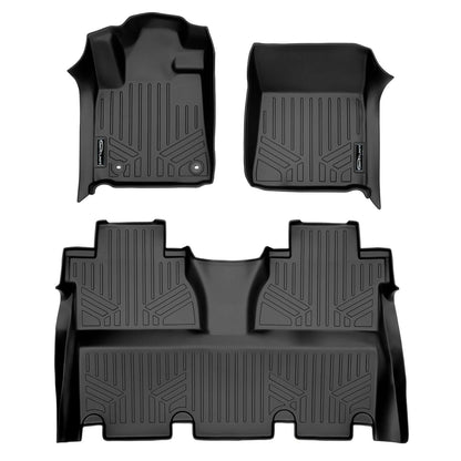 SMARTLINER Custom Fit Floor Liners For 2007-2021 Toyota Tundra CrewMax Cab (with Coverage Under 2nd Row Seat) Smartliner USA