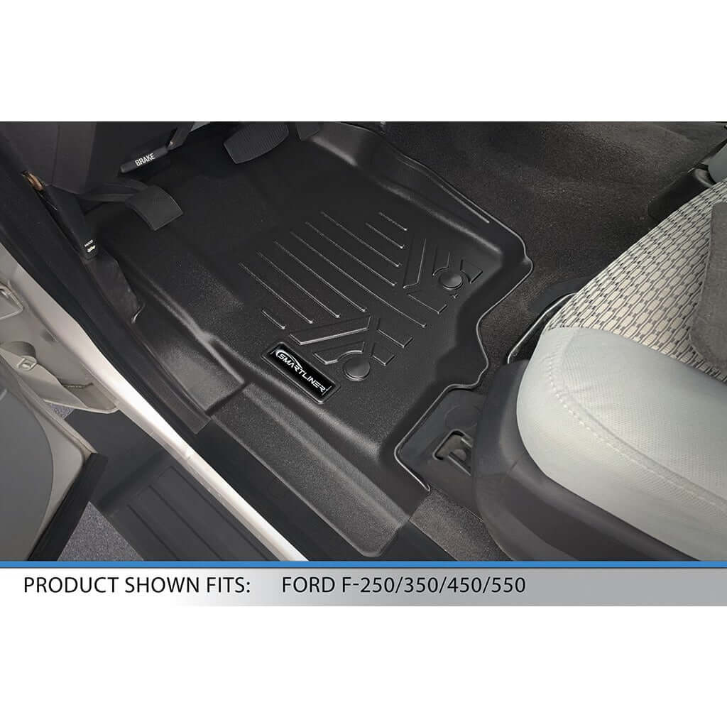 SMARTLINER Custom Fit Floor Liners For 2012-2016 F-250/F-350/F-450 Super Duty Crew Cab with Raised Drivers Side Pedal Smartliner USA
