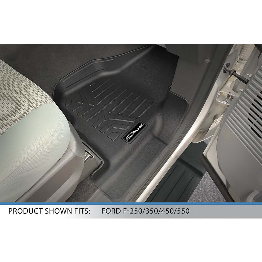 SMARTLINER Custom Fit Floor Liners For 2012-2016 F-250/F-350/F-450/F-550 Super Duty with Raised Drivers Side Pedal Smartliner USA