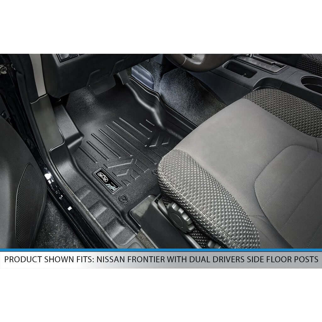 SmartCoverage™ Custom Fit Floor Liners For 2008-2021 Nissan Frontier with Dual Drivers Side Floor Posts Smartliner USA