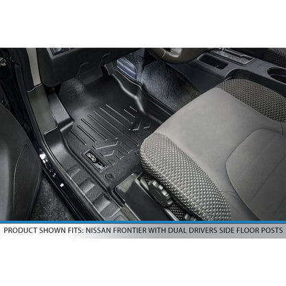 SmartCoverage™ Custom Fit Floor Liners For 2008-2021 Nissan Frontier Crew Cab with Dual Drivers Side Floor Posts Smartliner USA