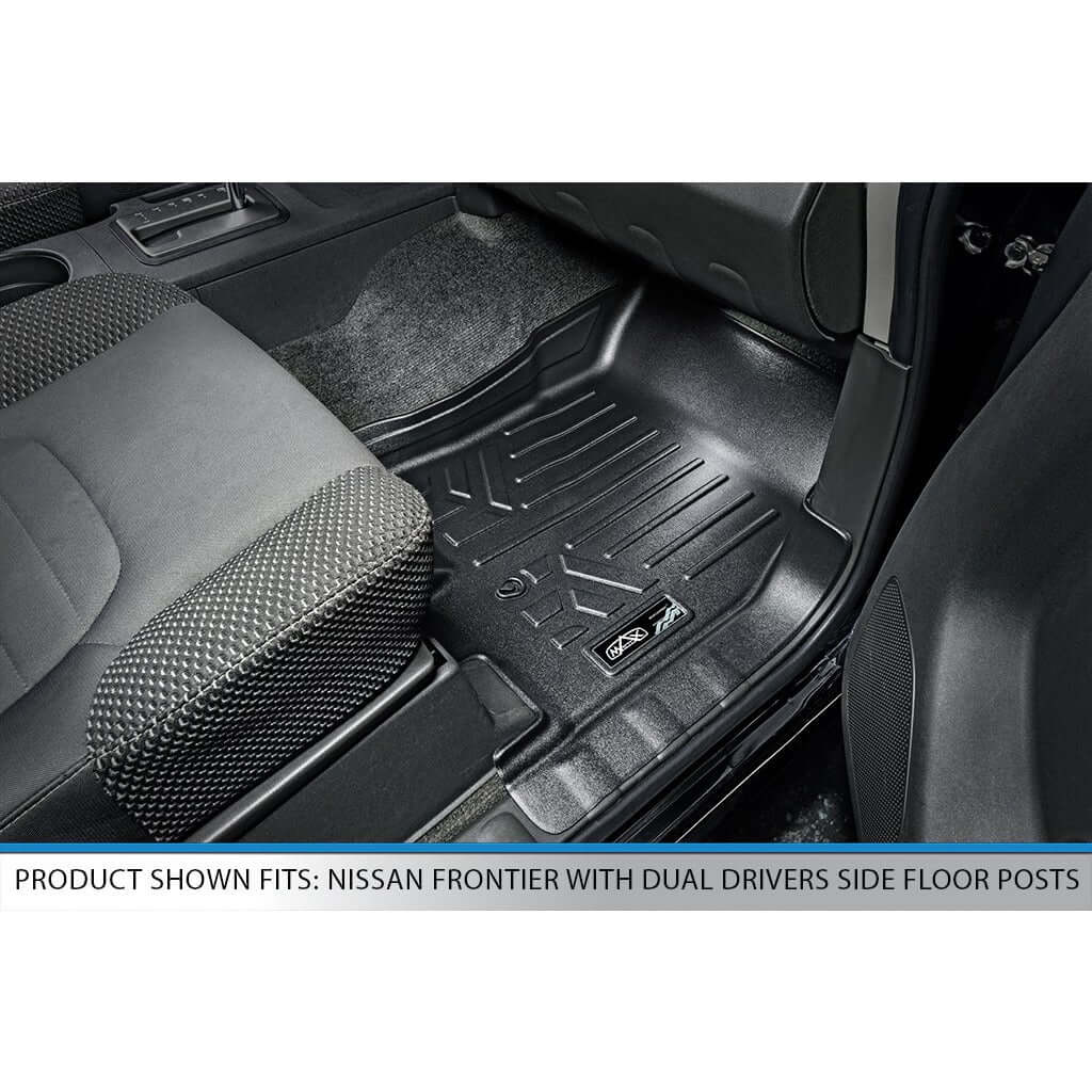 SmartCoverage™ Custom Fit Floor Liners For 2008-2021 Nissan Frontier with Dual Drivers Side Floor Posts Smartliner USA