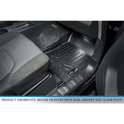 SMARTLINER Custom Fit Floor Liners For 2008-2021 Nissan Frontier with Dual Drivers Side Floor Posts Smartliner USA