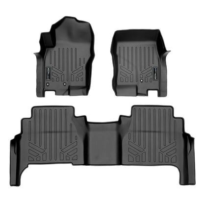 SmartCoverage™ Custom Fit Floor Liners For 2008-2021 Nissan Frontier Crew Cab with Dual Drivers Side Floor Posts Smartliner USA