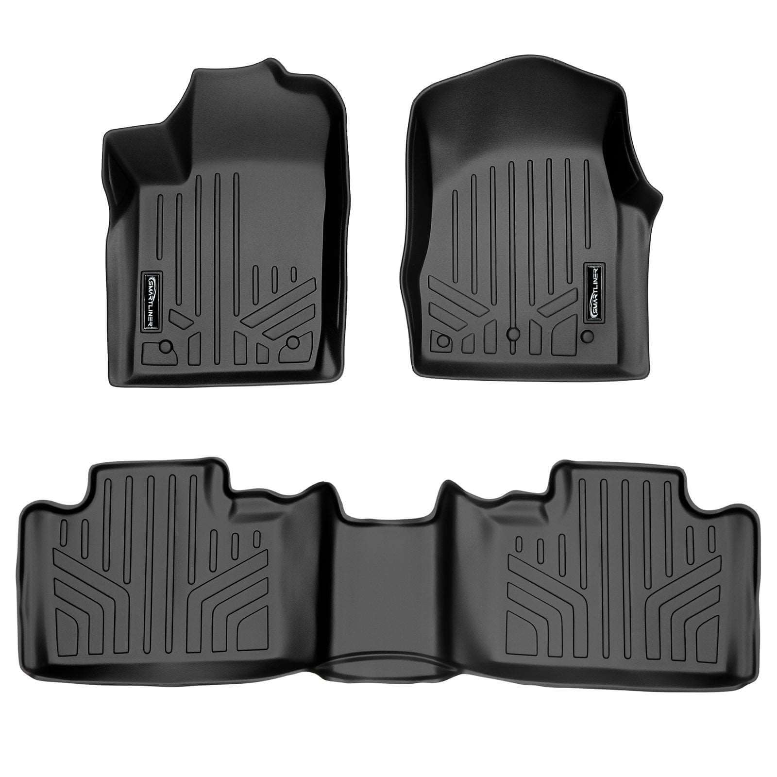 Smart Trim™ Custom Fit Floor Liners For 13-16 Durango with 1st Row Dual Floor Hooks & 2nd Row Bucket Seats Smartliner USA