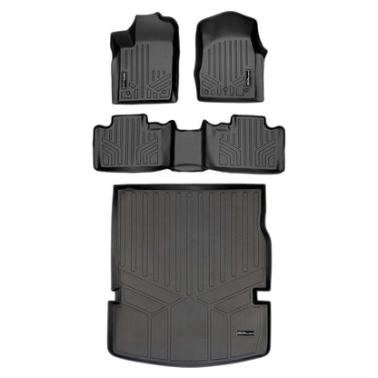 Smart Trim™ Custom Fit Floor Liners For 13-16 Durango with 1st Row Dual Floor Hooks & 2nd Row Bucket Seats Smartliner USA
