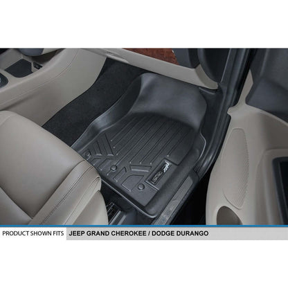 Smart Trim™ Custom Fit Floor Liners For 2013-16 Durango with 1st Row Dual Floor Hooks & 2nd Row Bench Seat Smartliner USA