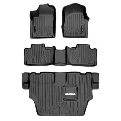 Smart Trim™ Custom Fit Floor Liners For 2013-16 Durango with 1st Row Dual Floor Hooks & 2nd Row Bench Seat Smartliner USA