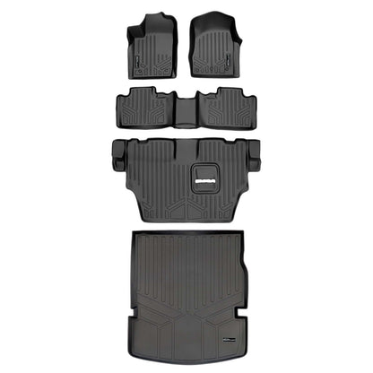 Smart Trim™ Custom Fit Floor Liners For 2013-16 Durango with 1st Row Dual Floor Hooks & 2nd Row Bench Seat Smartliner USA
