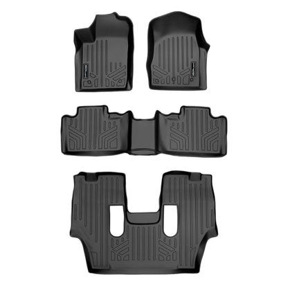 Smart Trim™ Custom Fit Floor Liners For 13-16 Durango with 1st Row Dual Floor Hooks & 2nd Row Bucket Seats Smartliner USA