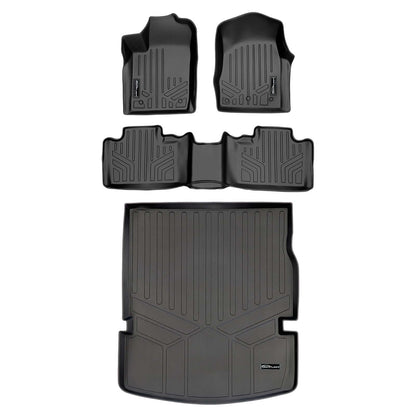 Smart Trim™ Custom Fit Floor Liners For 2013-16 Durango with 1st Row Dual Floor Hooks & 2nd Row Bench Seat Smartliner USA
