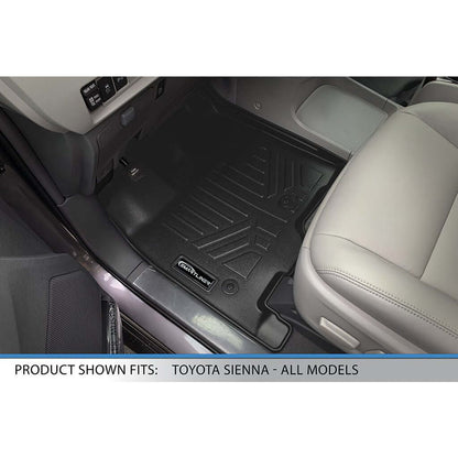 Smart Trim™ Custom Fit Floor Liners For 2013 2020 Sienna 7 Passenger Model with Power Folding 3rd Row Seats Smartliner USA