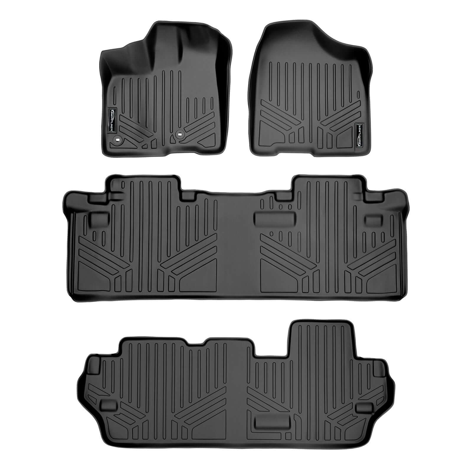 SMARTLINER Custom Fit Floor Liners For 2013-2020 Toyota Sienna (8 Passenger Model) Smartliner USA