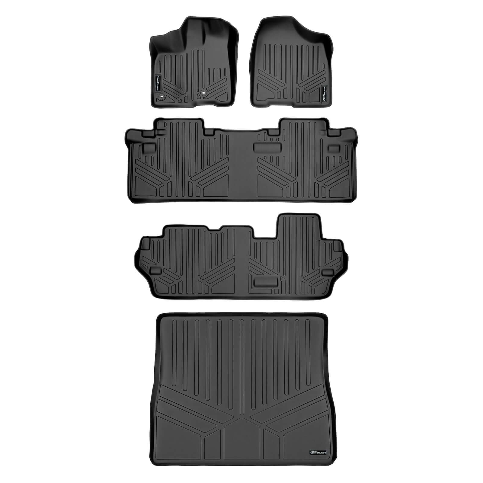 SMARTLINER Custom Fit Floor Liners For 2013-2020 Toyota Sienna (8 Passenger Model) Smartliner USA