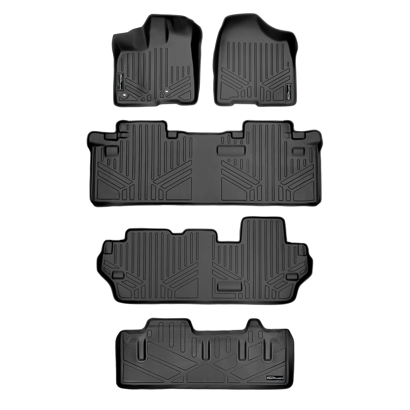SMARTLINER Custom Fit Floor Liners For 2013-2020 Toyota Sienna (8 Passenger Model) Smartliner USA