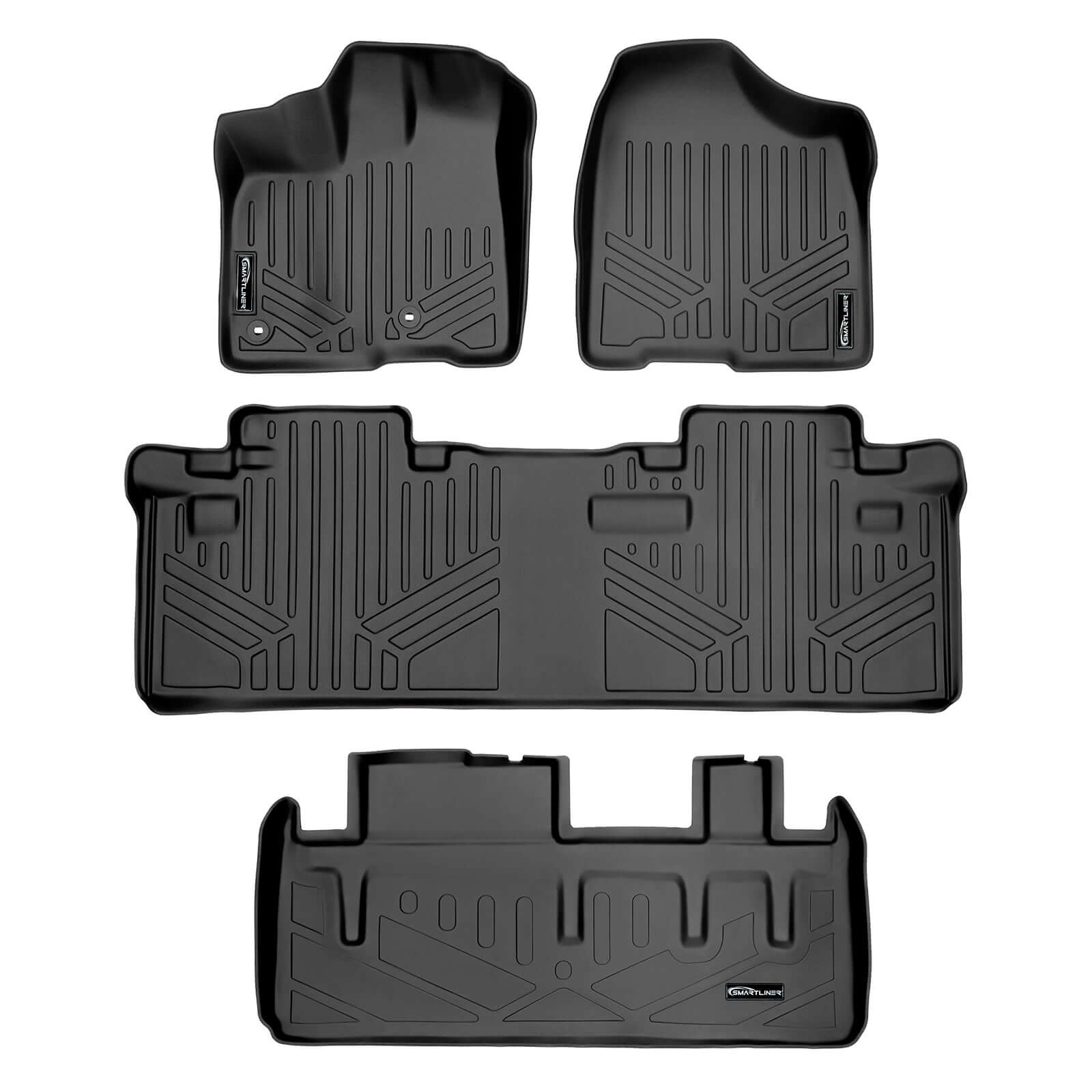 SMARTLINER Custom Fit Floor Liners For 2013-2020 Toyota Sienna (8 Passenger Model) Smartliner USA