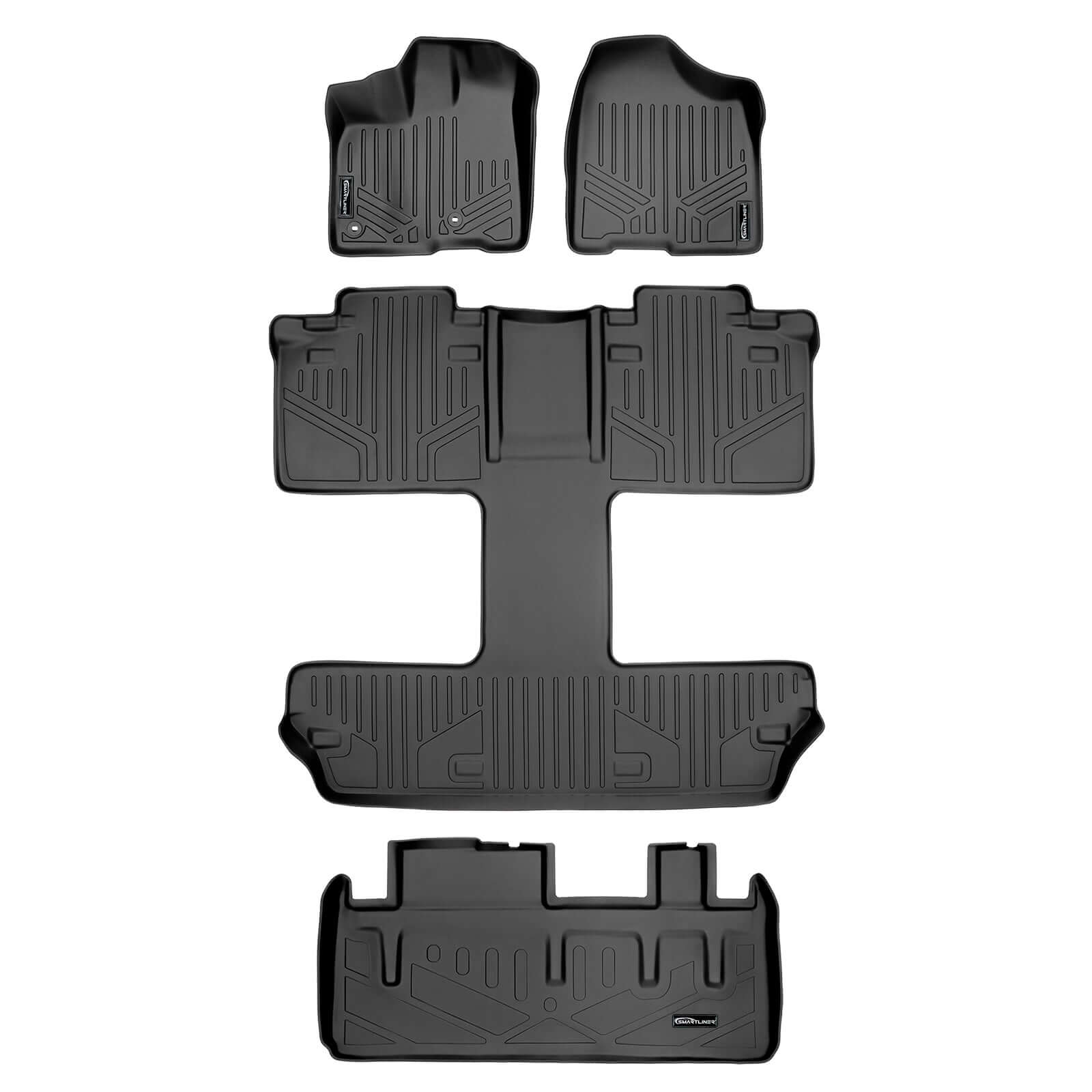Smart Trim™ Custom Fit Floor Liners For 2013 2020 Toyota Sienna 7 Passenger Model Smartliner USA