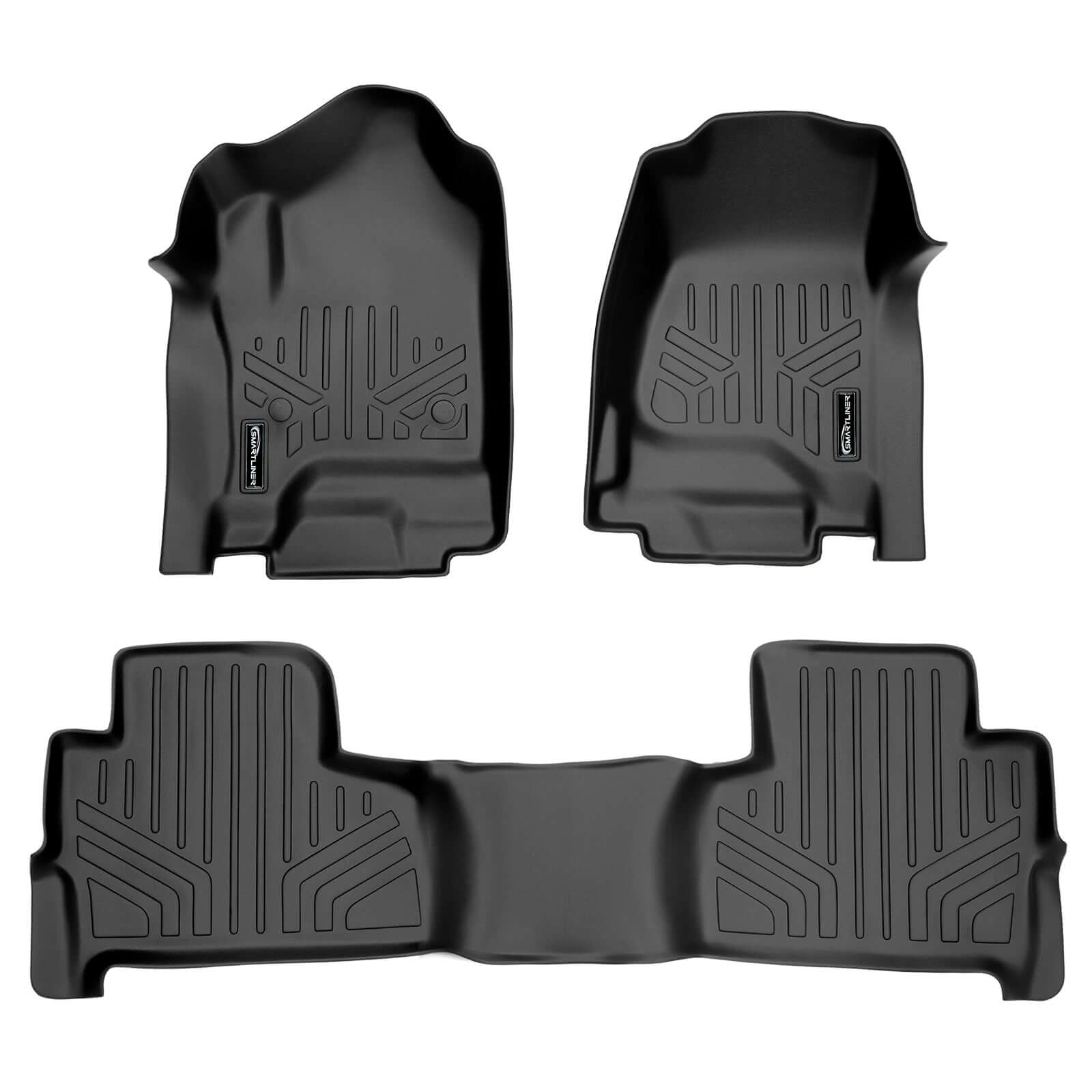 Smart Trim™ Custom Fit Floor Liners For 2015-2020 Chevrolet Tahoe / GMC Yukon With 2nd Row Bucket Seats Smartliner USA