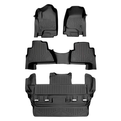 Smart Trim™ Custom Fit Floor Liners For 2015-2020 Cadillac Escalade with Second Row Bucket Seats Smartliner USA