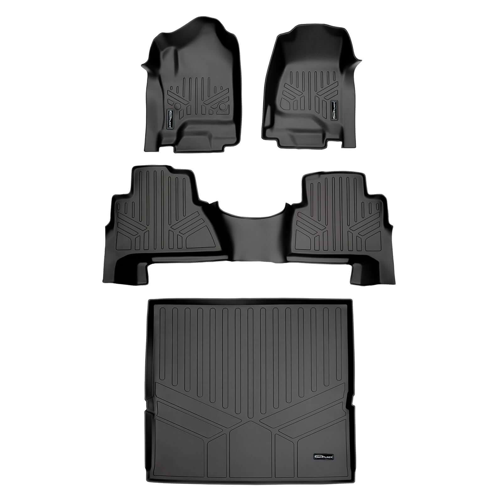 Smart Trim™ Custom Fit Floor Liners For 2015-2020 Cadillac Escalade with Second Row Bucket Seats Smartliner USA
