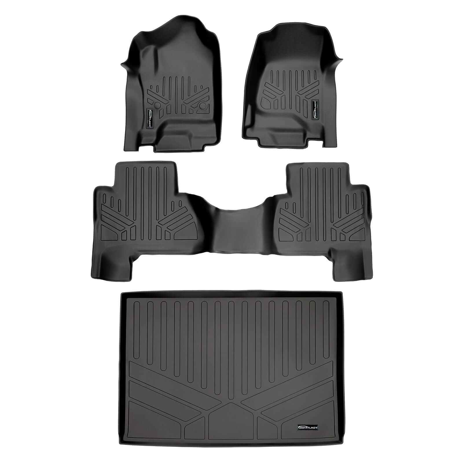 SMARTLINER Custom Fit Floor Liners For 2015-2020 Cadillac Escalade ESV with 2nd Row Bench Seat Smartliner USA