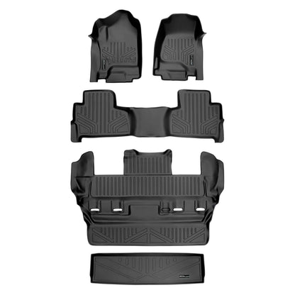 Smart Trim™ Custom Fit Floor Liners For 2015-2020 Chevrolet Tahoe / GMC Yukon With 2nd Row Bucket Seats Smartliner USA