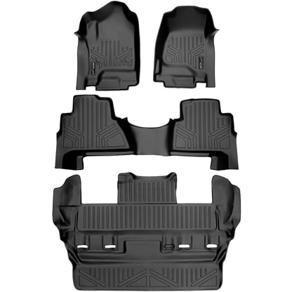 Smart Trim™ Custom Fit Floor Liners For 2015-2020 Cadillac Escalade with Second Row Bucket Seats Smartliner USA
