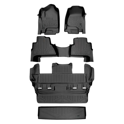 Smart Trim™ Custom Fit Floor Liners For 2015-2020 Cadillac Escalade with Second Row Bucket Seats Smartliner USA