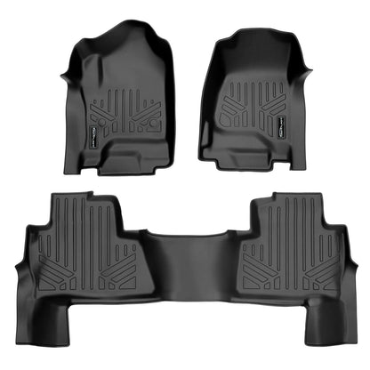 SMARTLINER Custom Fit Floor Mats 3 Rows and Cargo Liner Behind 2nd Row Set Black 2015 - 2020 Tahoe / Yukon with 2nd Row Bench Seats Smartliner USA