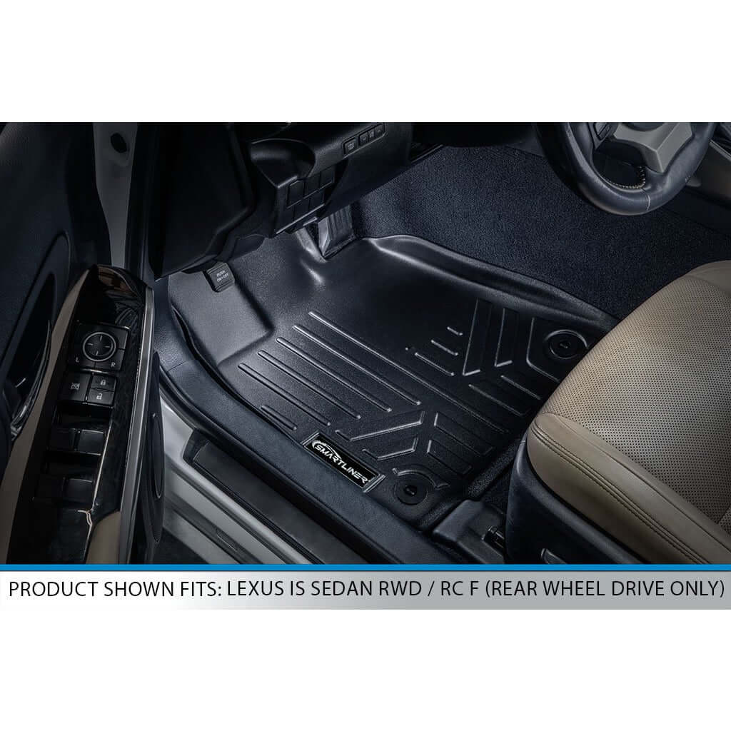 SMARTLINER Custom Fit Floor Liners For 2014-2024 Lexus IS (Sedan Rear Wheel Drive Only) Smartliner USA