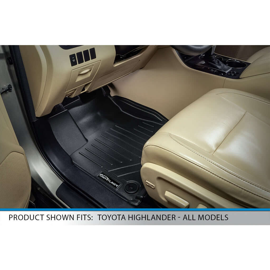 SMARTLINER Custom Fit Floor Liners For 2014-2019 Toyota Highlander Hybrid (with 2nd Row Bench Seat) Smartliner USA