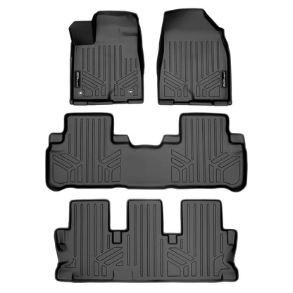 SMARTLINER Custom Fit Floor Liners For 2014-2019 Toyota Highlander Hybrid (with 2nd Row Bench Seat) Smartliner USA