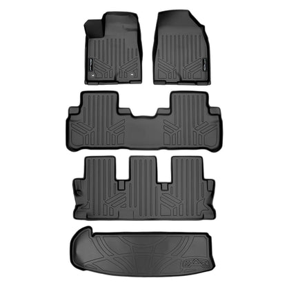 SMARTLINER Custom Fit Floor Liners For 2014-2019 Toyota Highlander Hybrid (with 2nd Row Bench Seat) Smartliner USA