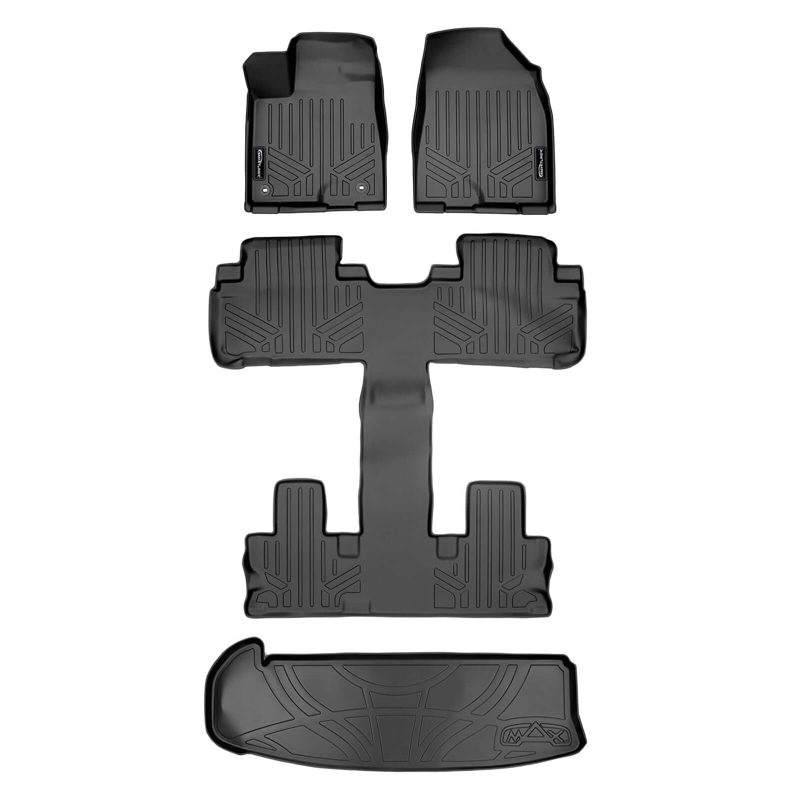 SMARTLINER Custom Fit Floor Liners For 2014-2019 Highlander with 2nd Row Bucket Seats (No Hybrid) Smartliner USA