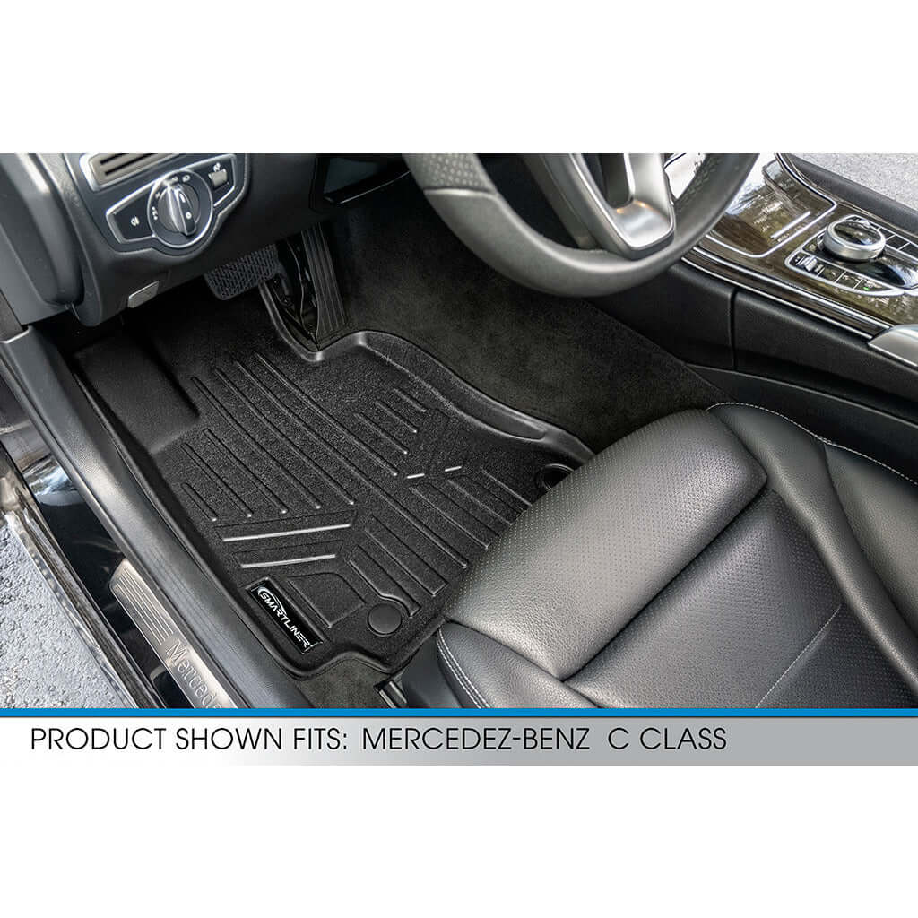 Smart Trim™ Custom Fit Floor Liners For 2015-2021 Mercedes Benz C Class Sedan (No Hybrid Models) Smartliner USA