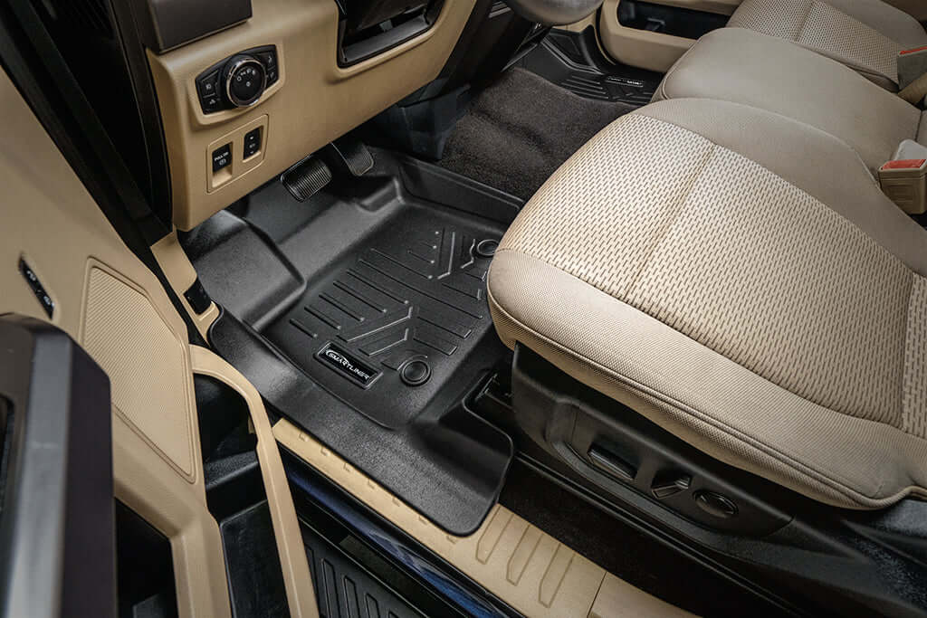 SMARTLINER Custom Fit Floor Liners For 2015-2025 Ford F-150 SuperCab with 1st Row Bucket Seats Vinyl Flooring Smartliner USA