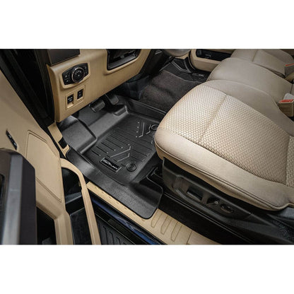 SmartCoverage™ Custom Fit Floor Liners For 2015-2025 Ford F-150 SuperCrew Cab with 1st Row Bench (No OTH) Vinyl Flooring with 2nd Rear Underseat Storage Smartliner USA