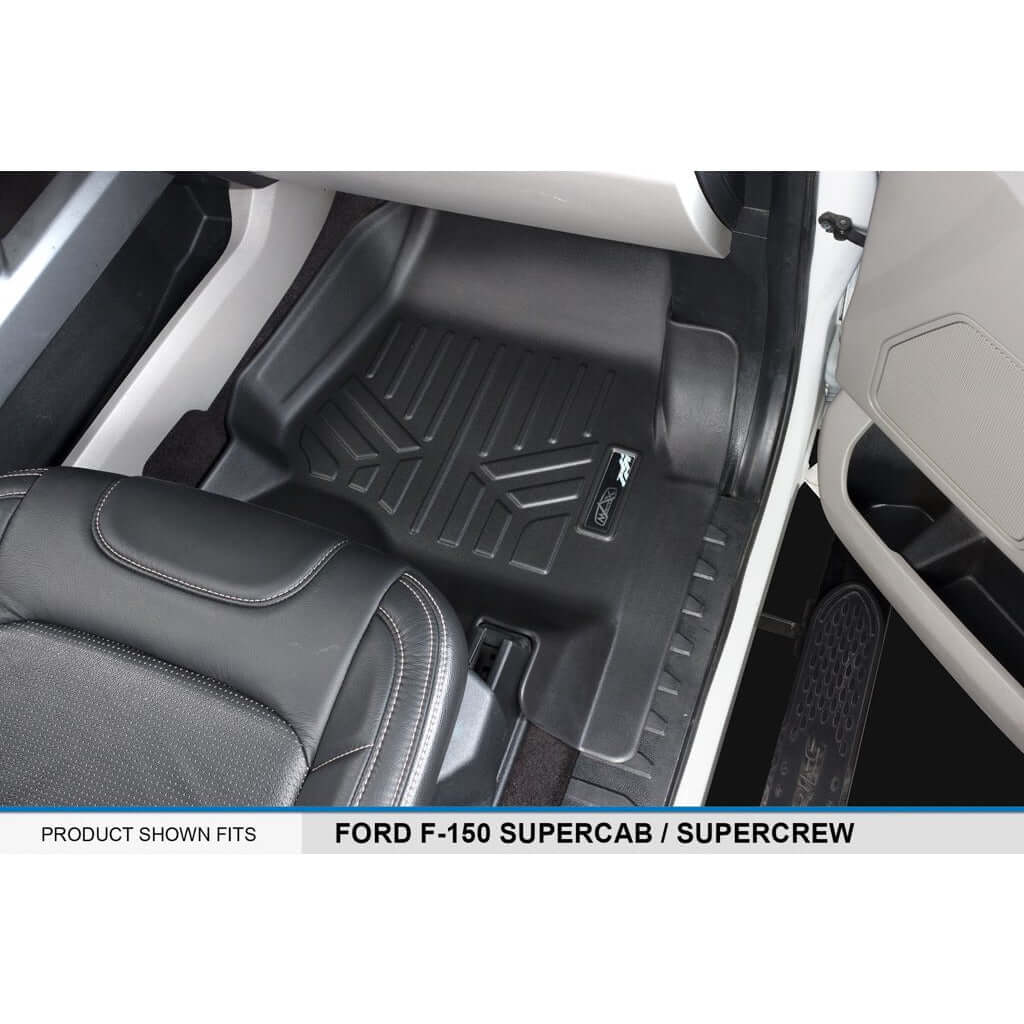 SMARTLINER Custom Fit Floor Liners For 2021-2025 Ford F-150 Hybrid SuperCrew Cab with 1st Row Bucket Seats Smartliner USA