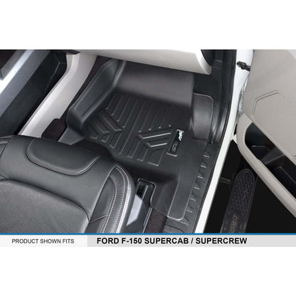SMARTLINER Custom Fit Floor Liners For 2021-2025 Ford F-150 Hybrid SuperCrew Cab with 1st Row Bucket Seats Smartliner USA