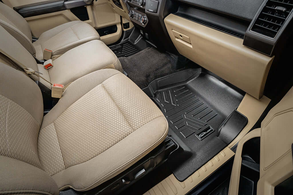 SmartCoverage™ Custom Fit Floor Liners For 2015-2025 Ford F-150 SuperCrew Cab with 1st Row Bucket Seats (Vinyl Flooring) Smartliner USA