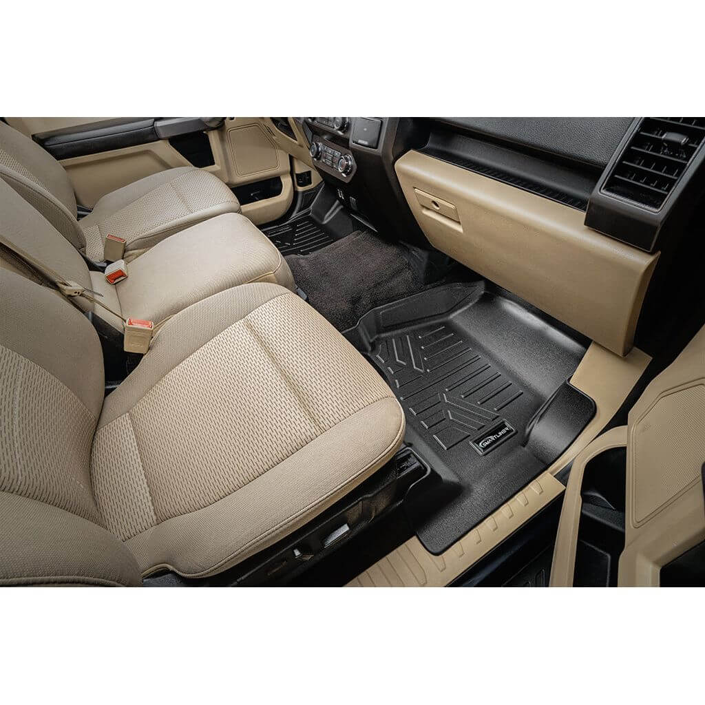 SmartCoverage™ Custom Fit Floor Liners For 2015-2025 Ford F-150 SuperCrew Cab with 1st Row Bucket Seats (Vinyl Flooring) Smartliner USA