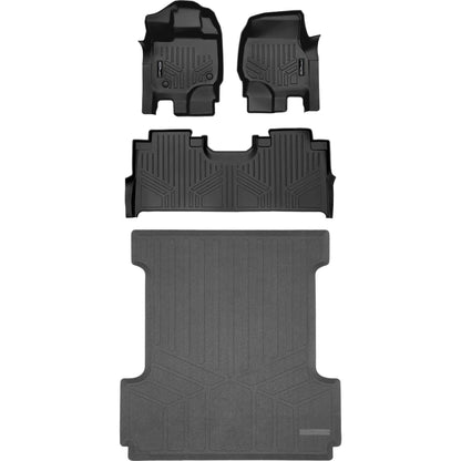 SmartCoverage™ Custom Fit Floor Liners For 2015-2025 Ford F-150 with 1st Row Bucket Seats & OEM 2nd Row Under Seat Storage Smartliner USA