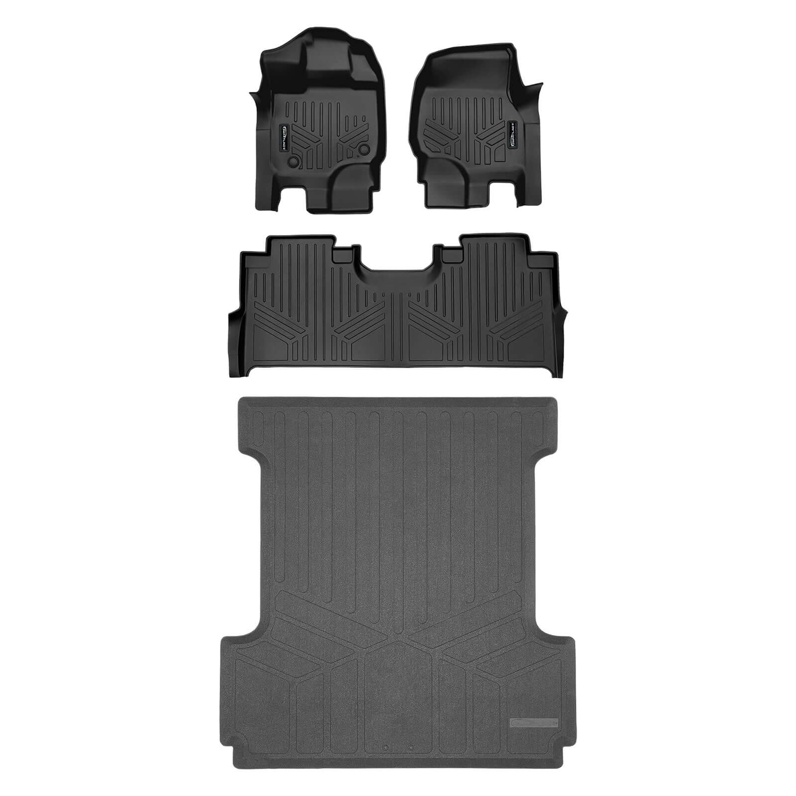 SmartCoverage™ Custom Fit Floor Liners For 2015-2025 Ford F-150 with 1st Row Bucket Seats & OEM 2nd Row Under Seat Storage Smartliner USA