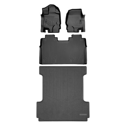 SmartCoverage™ Custom Fit Floor Liners For 2015-2025 Ford F-150 SuperCrew Cab with 1st Row Bench Seat (No OTH and no 2nd Row Underseat Storage) Vinyl Flooring Smartliner USA