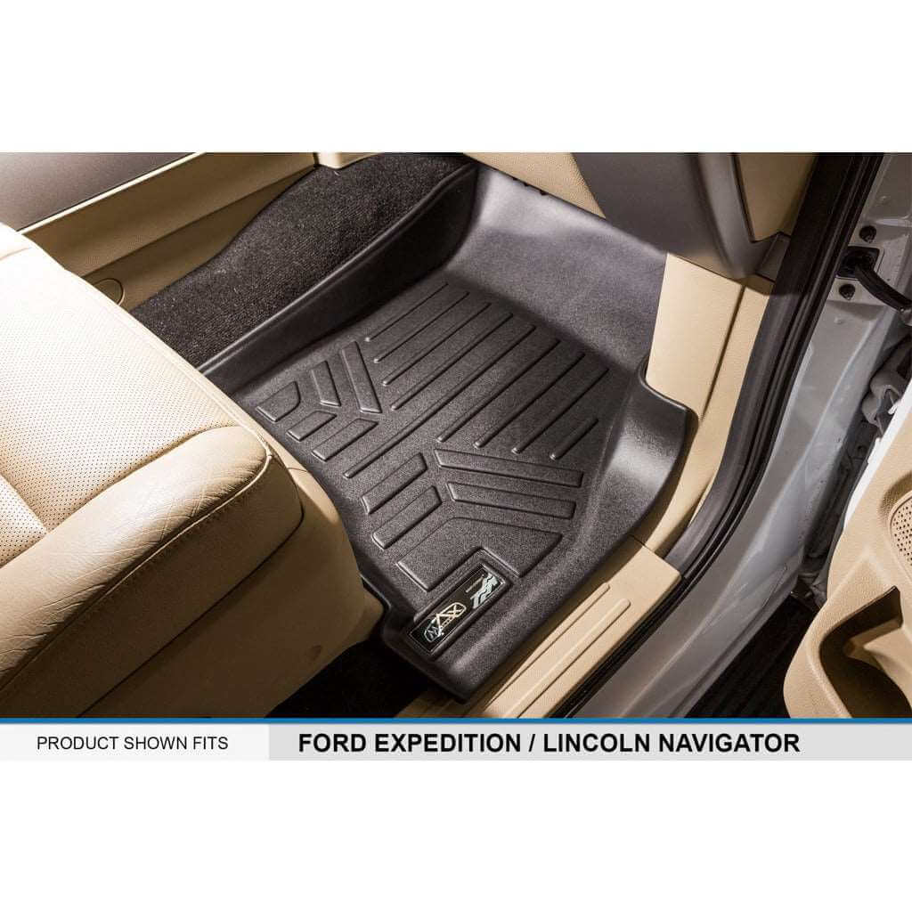 Smart Trim™ Custom Fit Floor Liners For 2011 - 2017 Ford Expedition EL/ Lincoln Navigator (with Console) Smartliner USA
