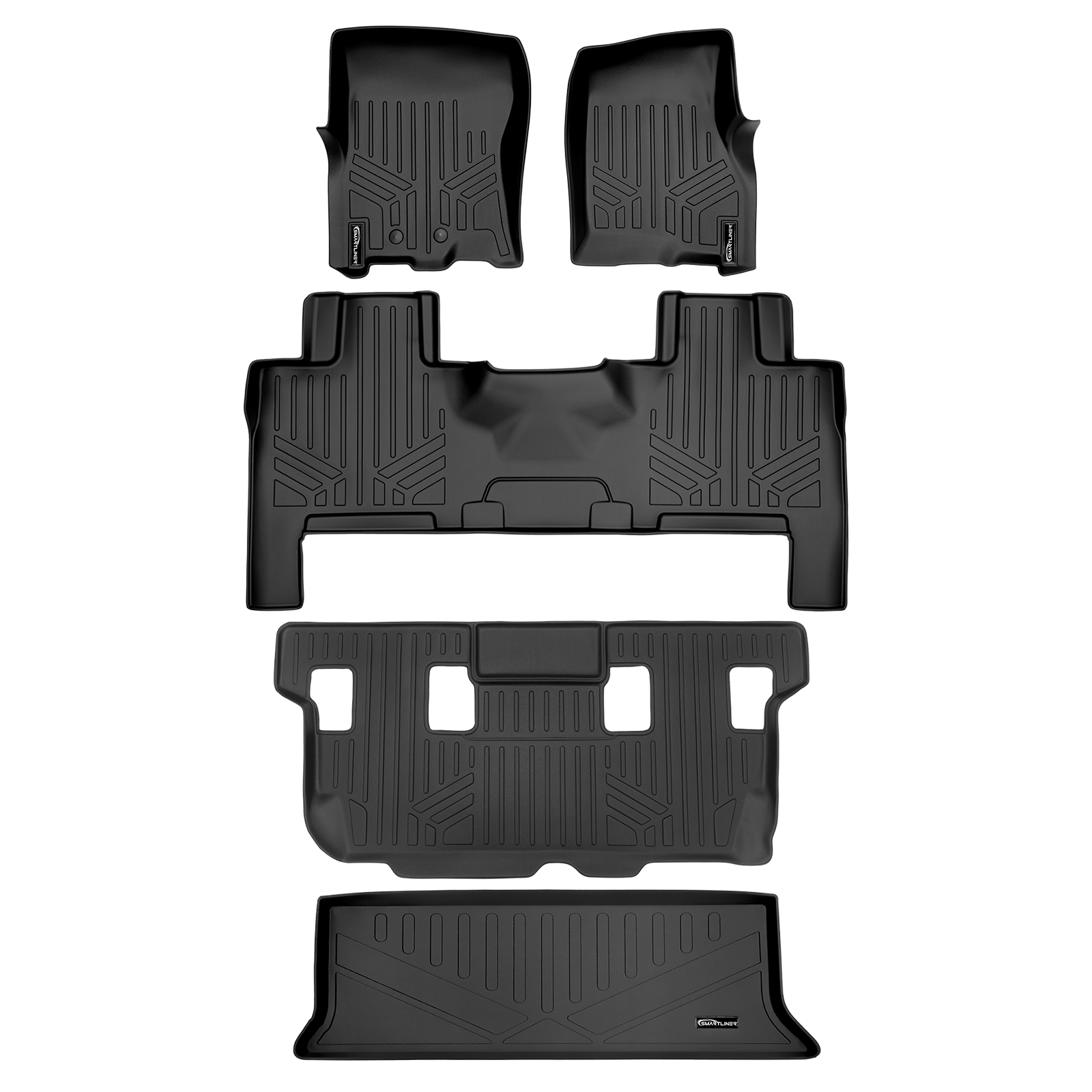SMARTLINER Custom Fit Floor Liners For 2011-2017 Ford Expedition/Lincoln Navigator with 2nd Row Bench Seat or Console Smartliner USA